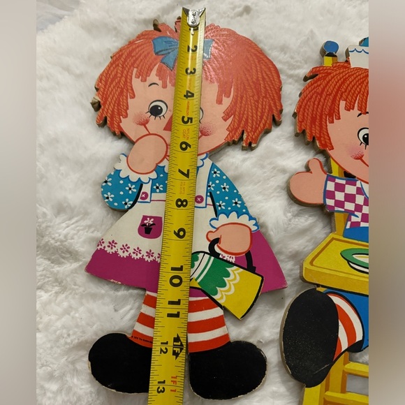 Raggedy Ann & Andy Vintage Nursery Kids Wall Plaque Decor Bobs-Merrill Cut Outs - Picture 9 of 15